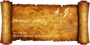 Abonyi Judit névjegykártya